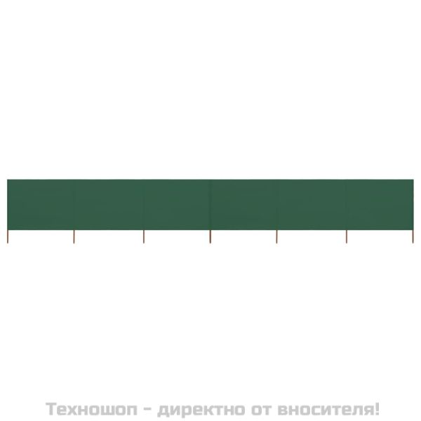 Параван против вятър от 6 панела, текстил, 800x160 см, зелен