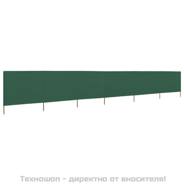 Параван против вятър от 6 панела, текстил, 800x160 см, зелен
