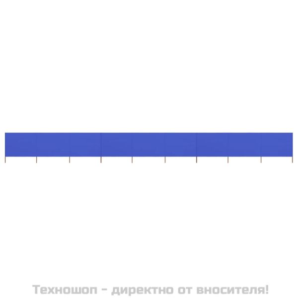 Параван против вятър от 9 панела текстил 1200x160 см лазурносин