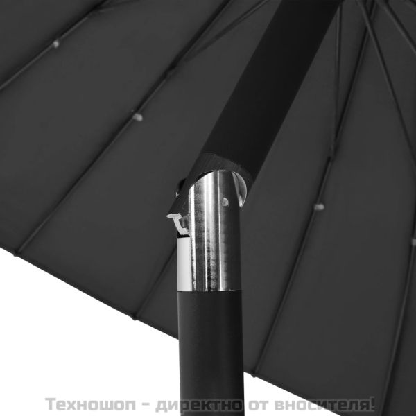 Градински чадър с алуминиев прът, 270 см, антрацит