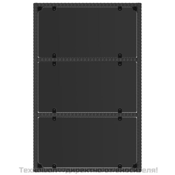 Градински лаундж комплект с възглавници 4 части черен полиратан