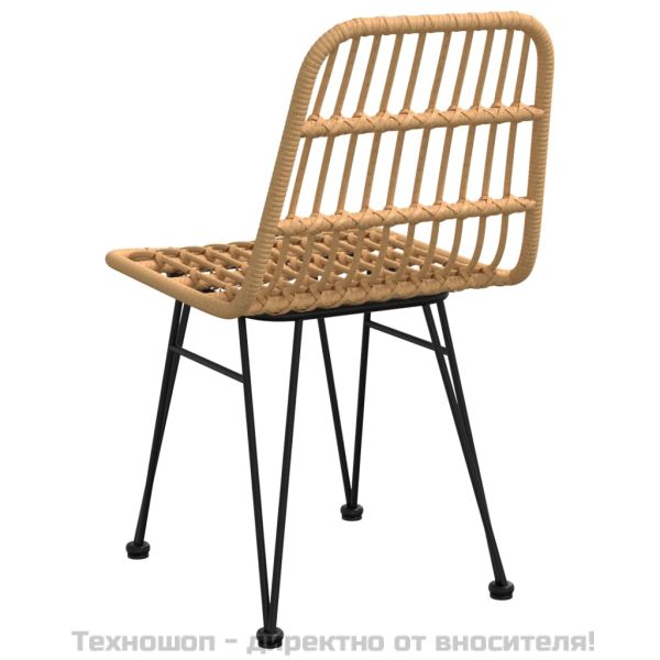 Градински столове, 2 бр, 48x62x84 см, PE ратан