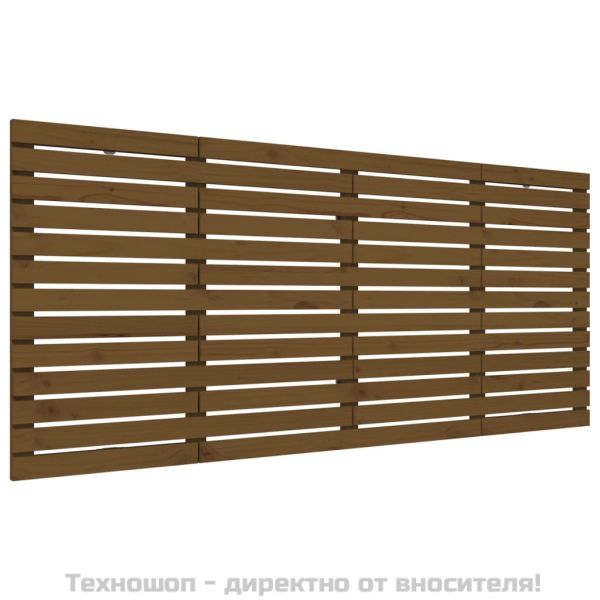 Стенна табла за спалня, меденокафява, 206x3x91,5 см, бор масив