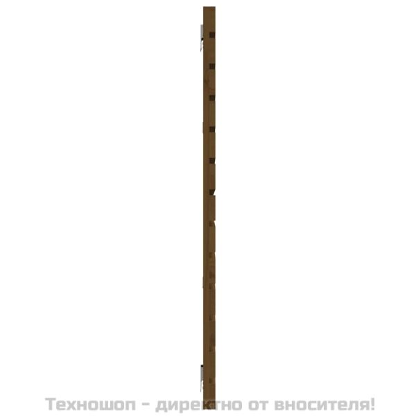Стенна табла за спалня, меденокафява, 206x3x91,5 см, бор масив