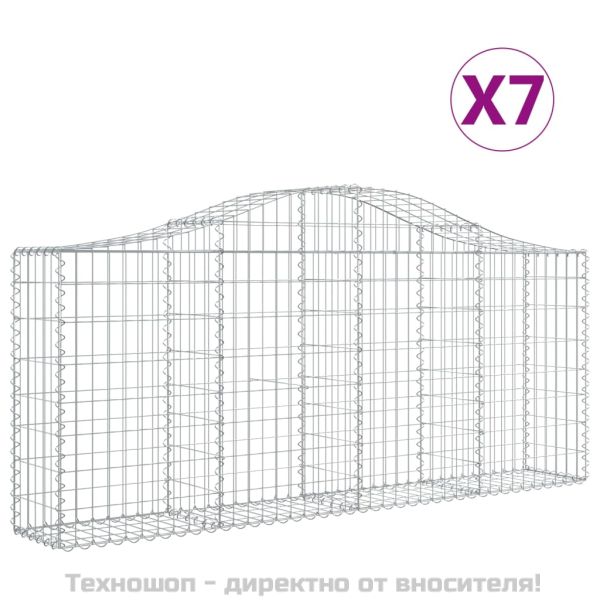 Габионни кошници арка 7 бр 200x30x80/100 см поцинковано желязо