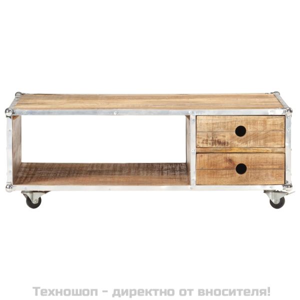 Маса за кафе, 89x59x33 см, грубо мангово дърво масив
