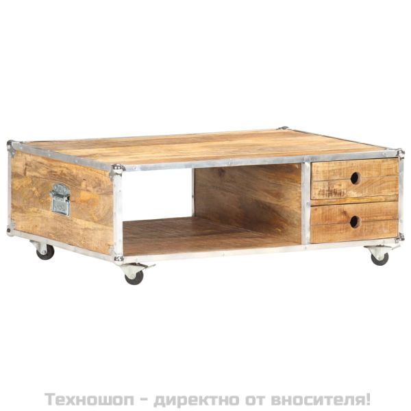 Маса за кафе, 89x59x33 см, грубо мангово дърво масив