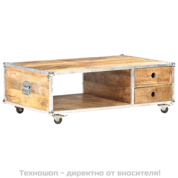 Маса за кафе, 89x59x33 см, грубо мангово дърво масив