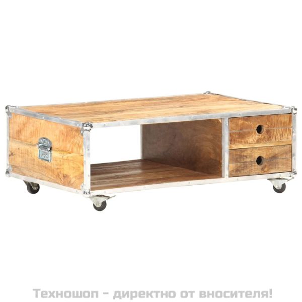 Маса за кафе, 89x59x33 см, грубо мангово дърво масив