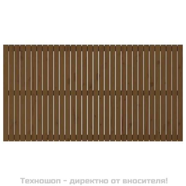 Стенна табла за спалня, меденокафява, 204x3x110 см, бор масив