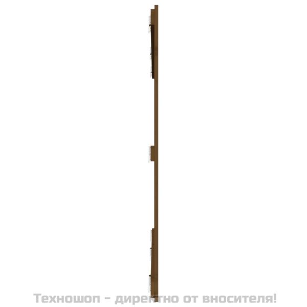 Стенна табла за спалня, меденокафява, 204x3x110 см, бор масив