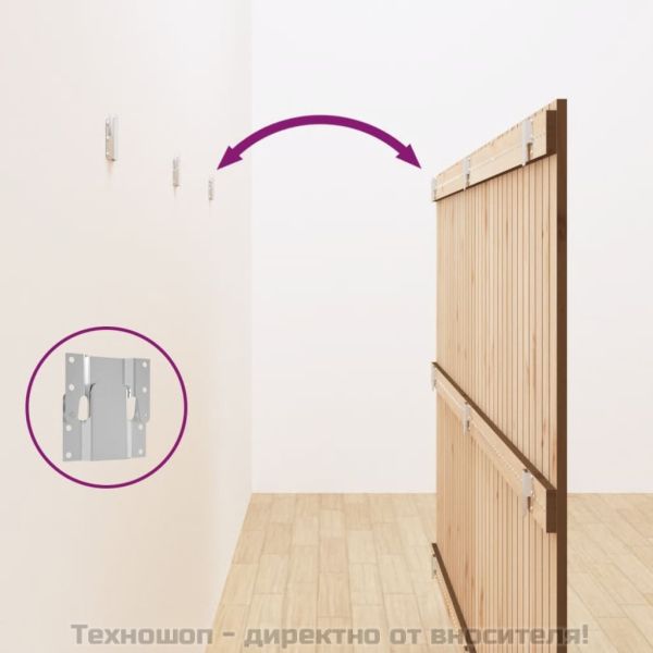 Стенна табла за спалня, меденокафява, 204x3x110 см, бор масив