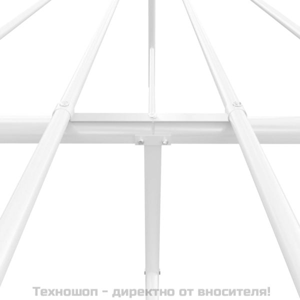 Метална рамка за легло с горна и долна табла, бяла, 140x190 см