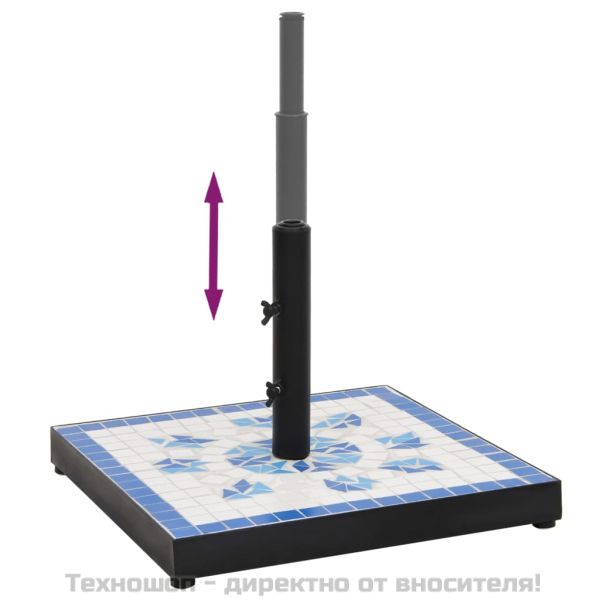 Основа за чадър, синьо и бяло, квадратна, 12 кг