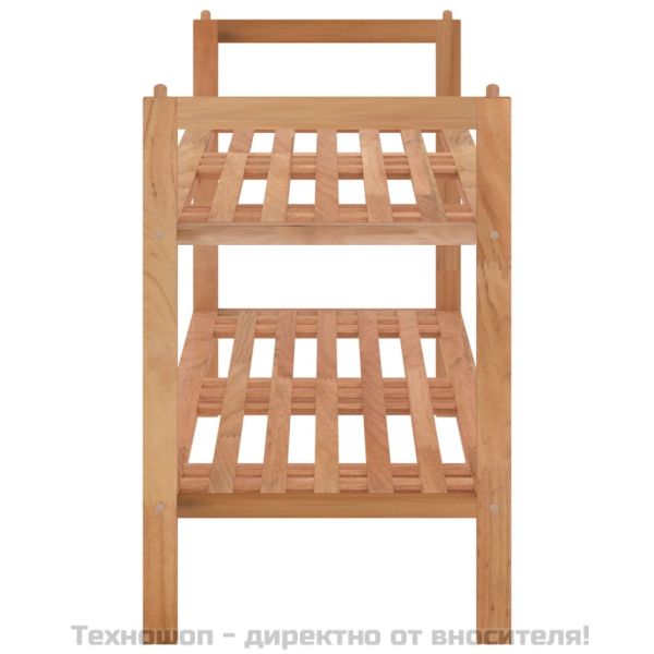 Поставка за обувки 69x27x41 см орехово дърво масив