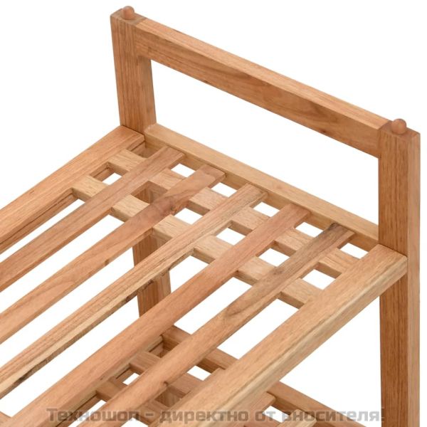 Поставка за обувки 69x27x41 см орехово дърво масив