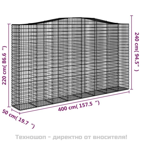 Габионни кошници арка 6 бр 400x50x220/240 см поцинковано желязо