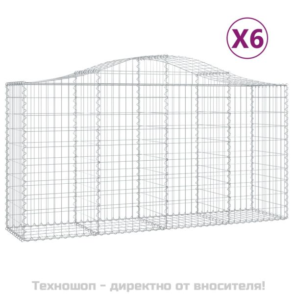 Габионни кошници арка 6 бр 200x50x100/120 см поцинковано желязо