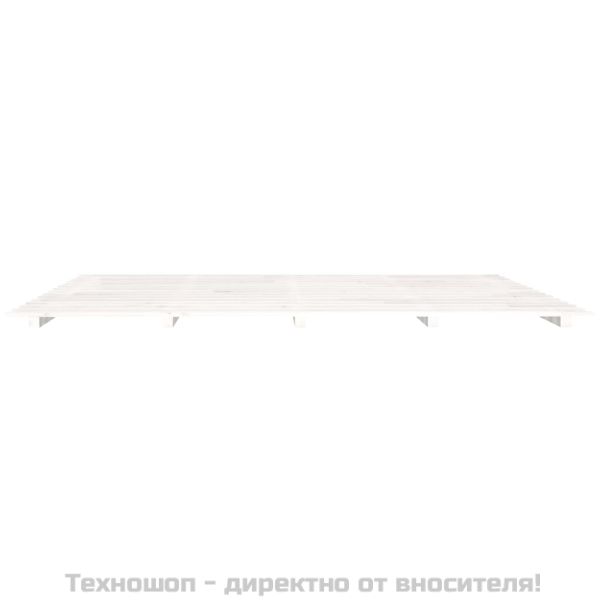 Рамка за легло, бяла, 200x200 см, бор масив