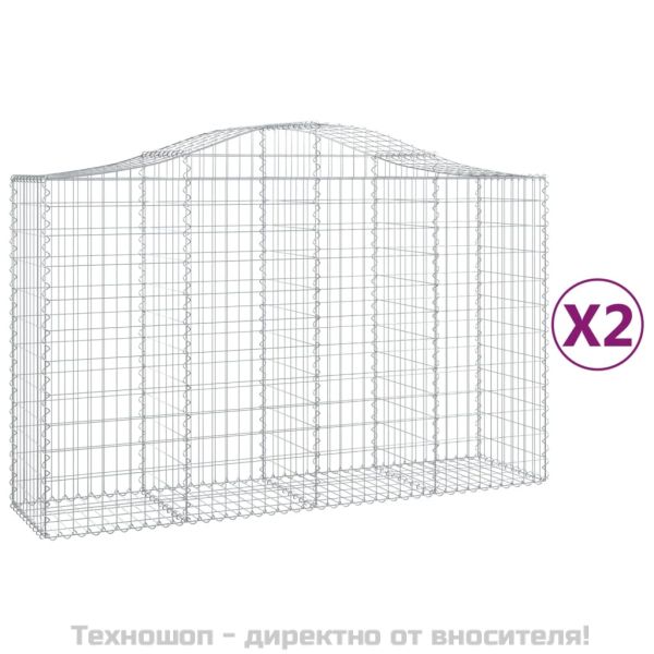 Габионни кошници арка 2 бр 200x50x120/140см поцинковано желязо