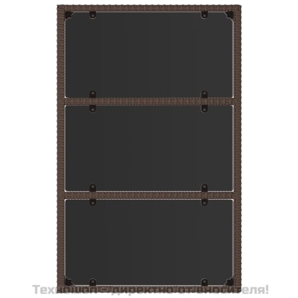 Градински комплект с възглавници, 4 части, кафяв, полиратан