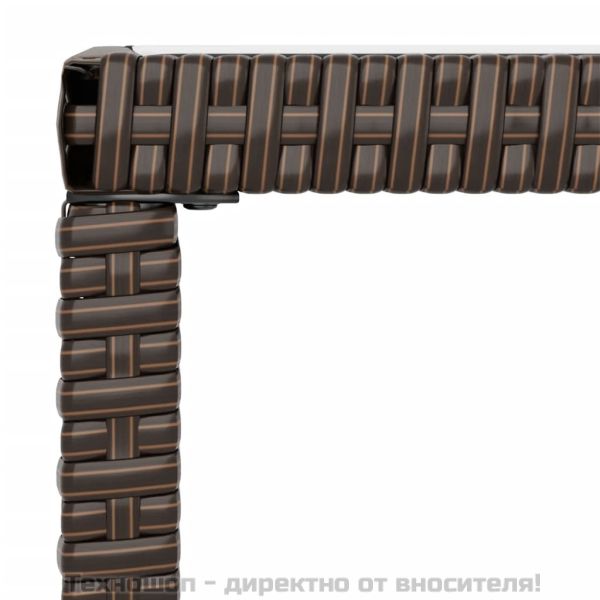 Градински комплект с възглавници, 4 части, кафяв, полиратан