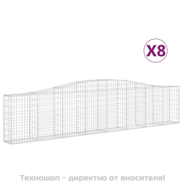 Габионни кошници арка 8 бр 400x30x80/100 см поцинковано желязо