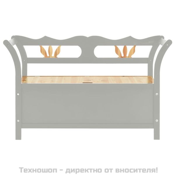 Пейка сива 107x45x75,5 см масивна ела