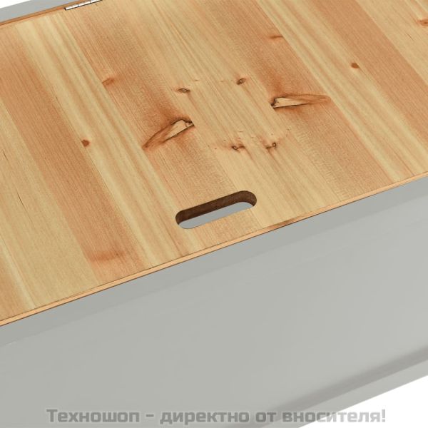 Пейка сива 107x45x75,5 см масивна ела