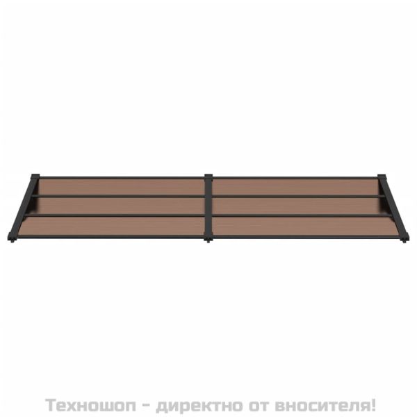 Навес за врата, черен, 239x90 см, поликарбонат