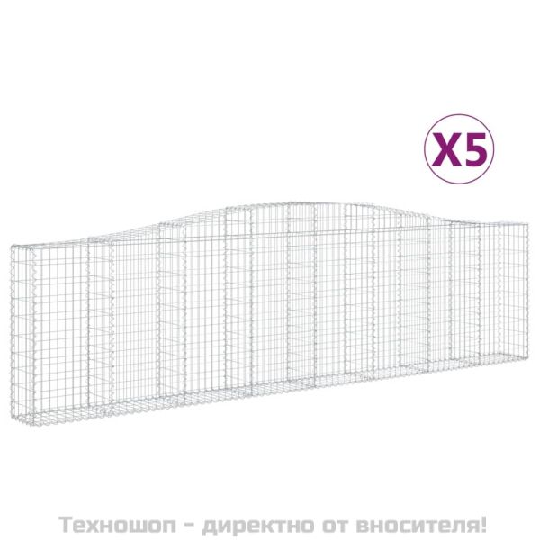 Габионни кошници арка 5 бр 400x30x100/120 см поцинковано желязо