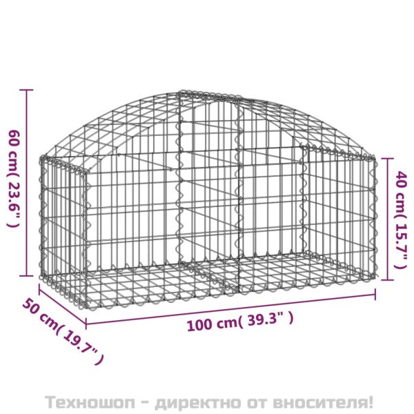 Дъговидна габионна кошница 100x50x40/60 см поцинковано желязо