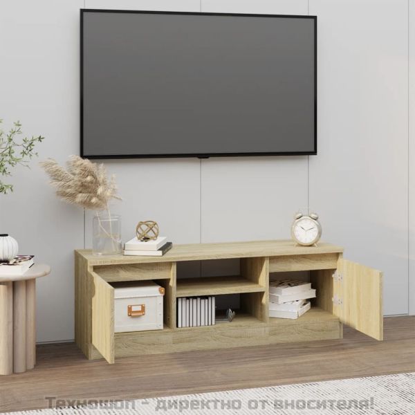 ТВ шкаф с врата, дъб сонома, 102x30x36 см
