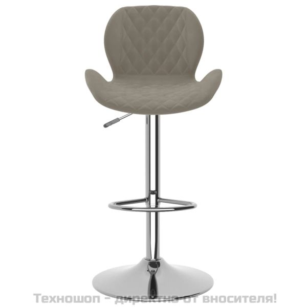 Бар табуретки, 2 бр, светлосиви, кадифе
