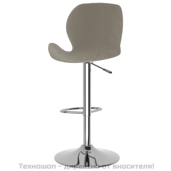Бар табуретки, 2 бр, светлосиви, кадифе