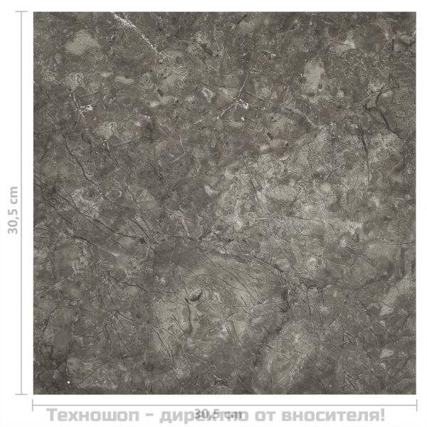 Самозалепващи подови дъски, 55 бр, PVC, 5,11 м², сиви