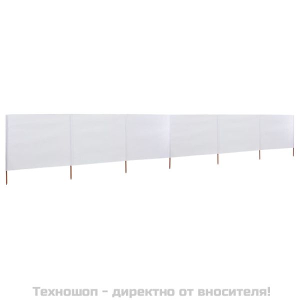 Параван против вятър от 6 панела текстил 800x160 см пясъчнобял