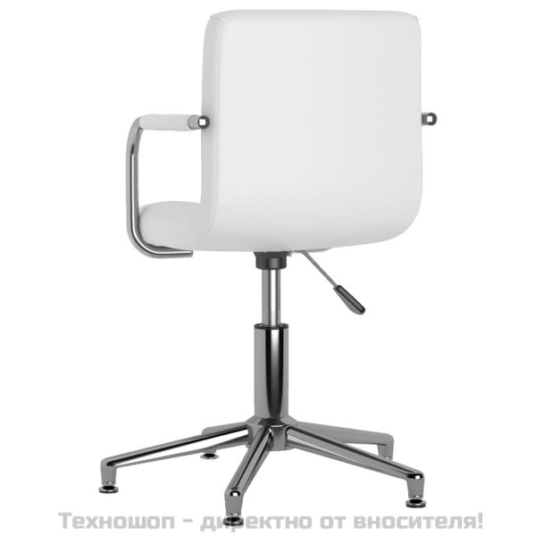 Въртящи се трапезни столове, 2 бр, бели, изкуствена кожа