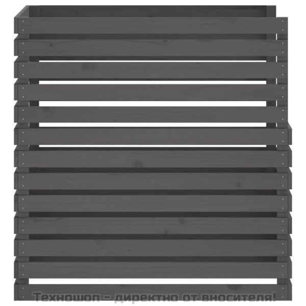 Компостер, сив, 100x100x102 см, борово дърво масив