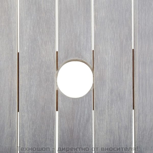 Градински трапезен комплект, 9 части, акациево дърво масив, сив