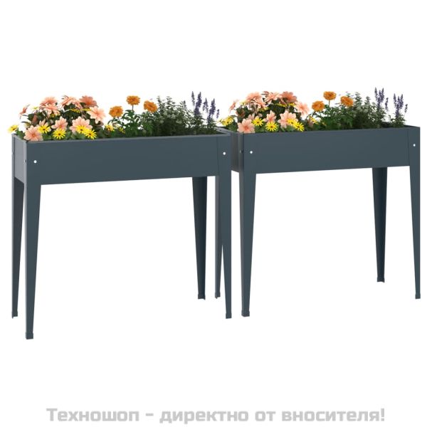 Градински кашпи, 2 бр, поцинкована стомана