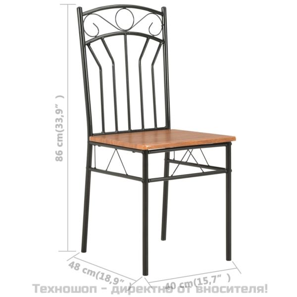 Трапезни столове, 4 бр, кафяви, МДФ