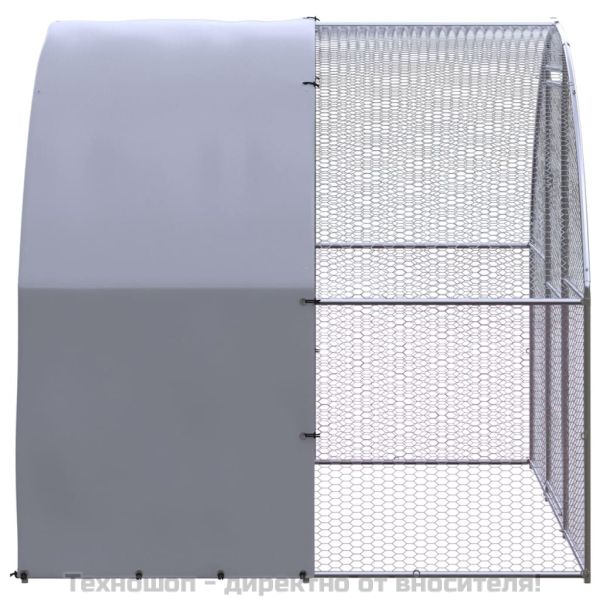 Птичарник на открито, 3x2x2 м, поцинкована стомана