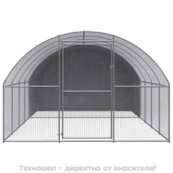 Птичарник на открито, 3x4x2 м, поцинкована стомана