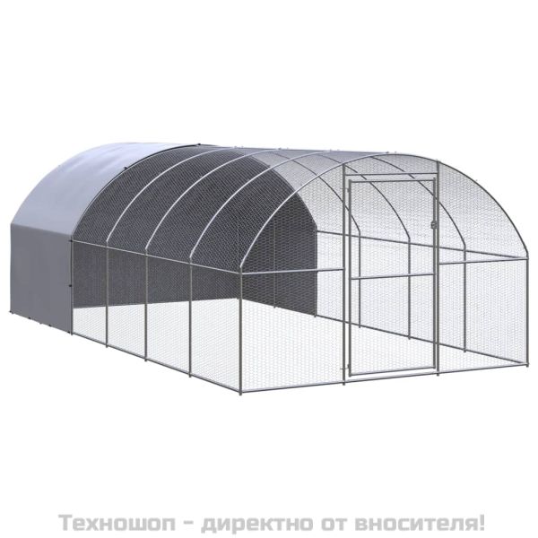 Птичарник на открито, 3x6x2 м, поцинкована стомана