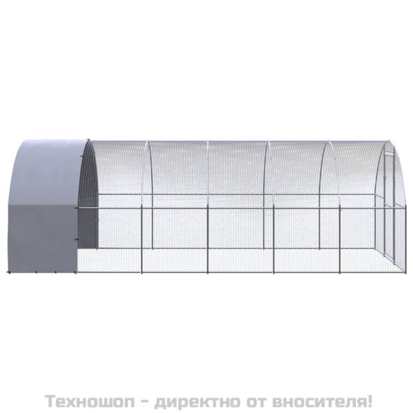 Птичарник на открито, 3x6x2 м, поцинкована стомана