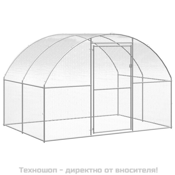 Птичарник на открито, 3x6x2 м, поцинкована стомана