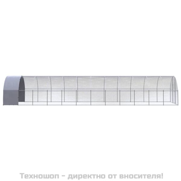 Птичарник на открито, 3x12x2 м, поцинкована стомана