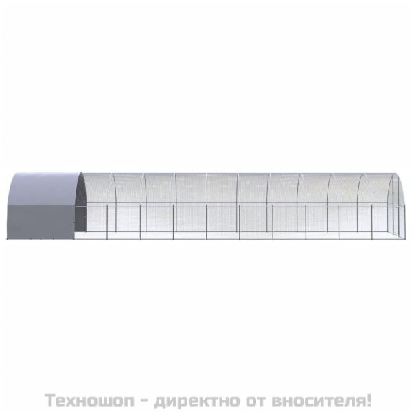 Птичарник на открито, 3x12x2 м, поцинкована стомана
