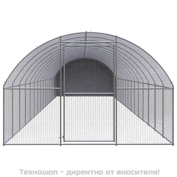 Птичарник на открито, 3x16x2 м, поцинкована стомана